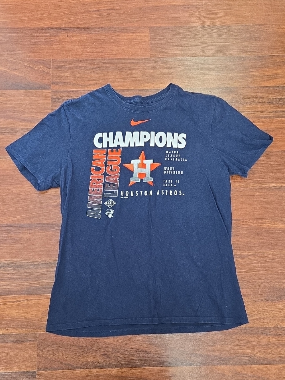 Nike Women Houston Astros Navy & Orange 2019 ALCS Champions Tee Size Large